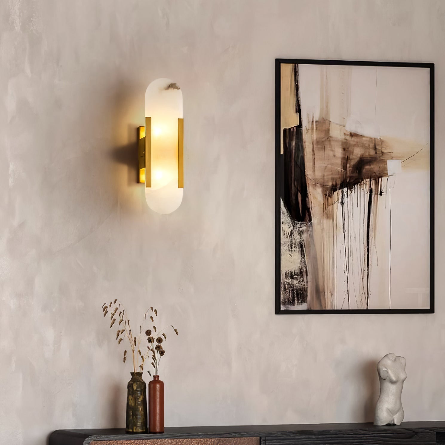 Corenil Wall Lamp Luxury Alabaster-Neutral Decor