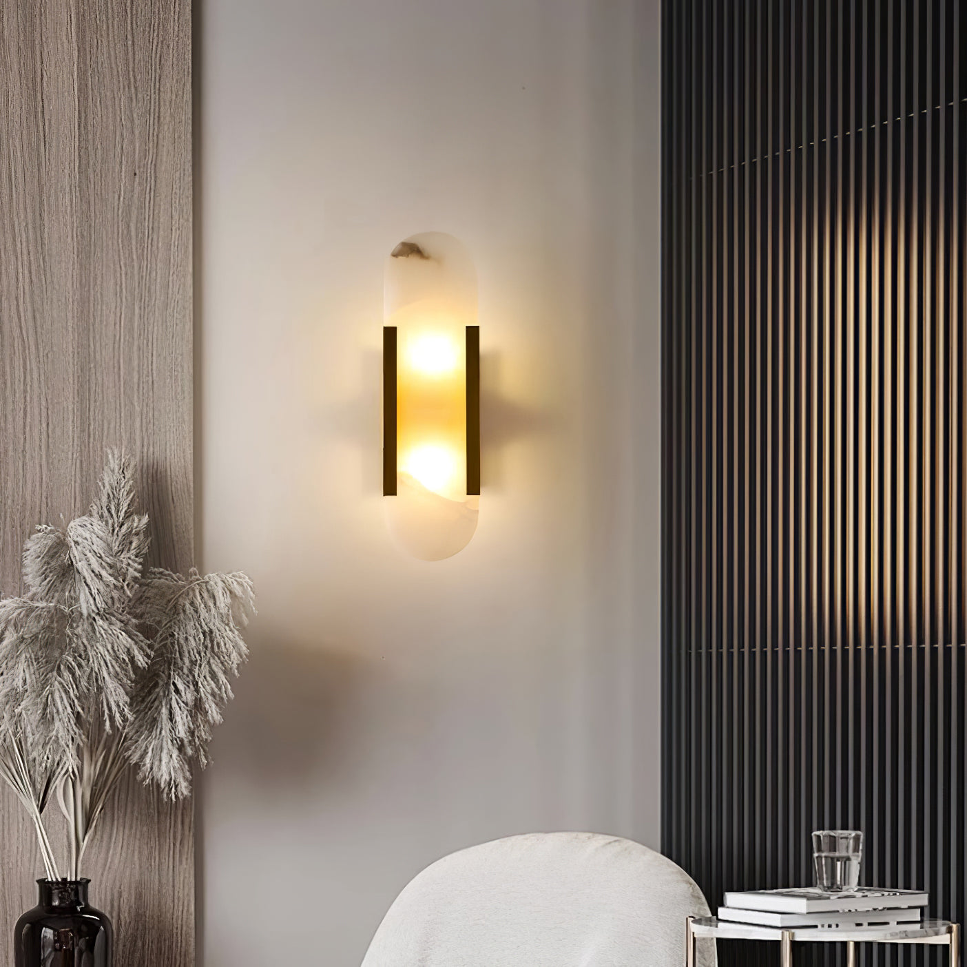 Corenil Wall Lamp Luxury Alabaster-Neutral Decor