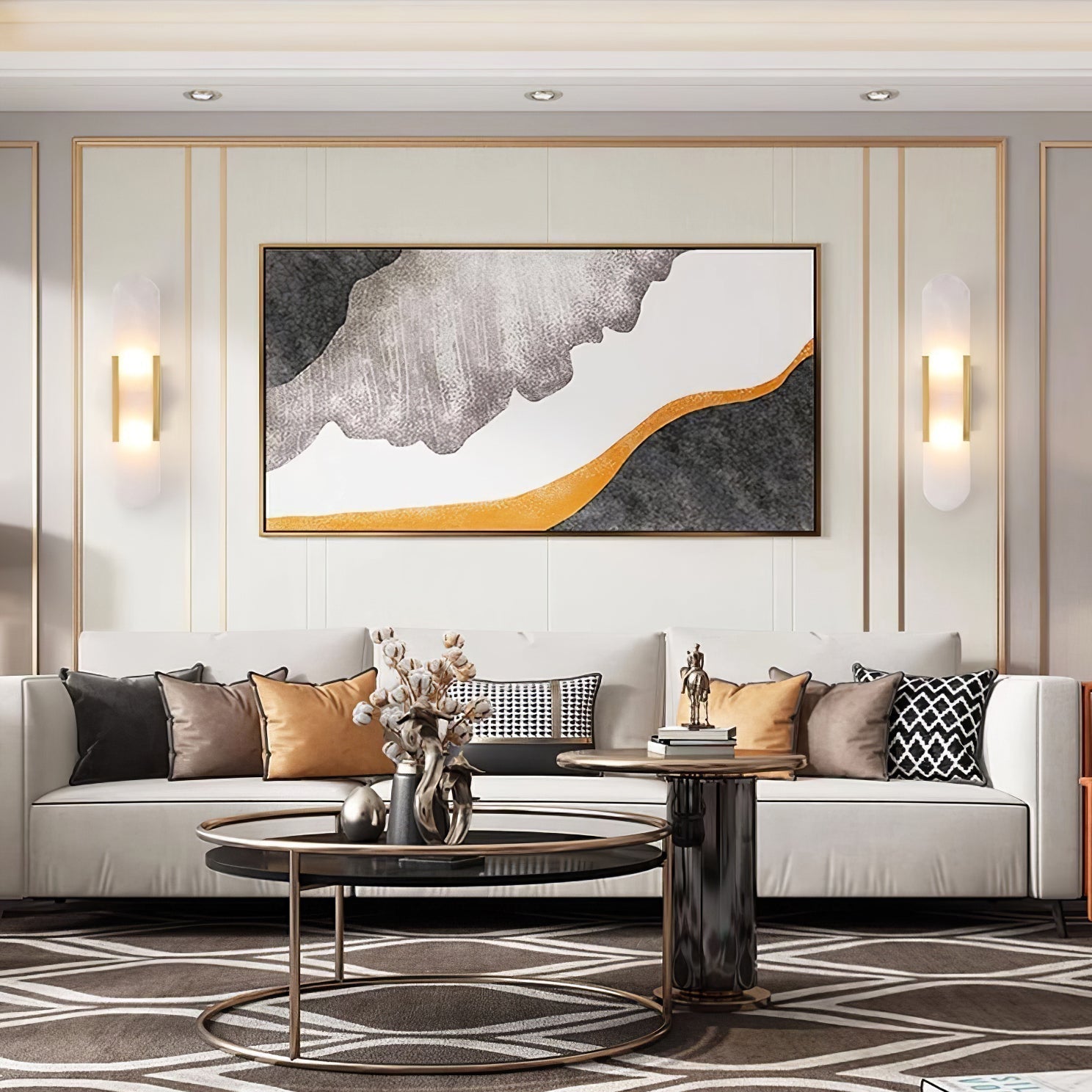 Corenil Wall Lamp Luxury Alabaster-Neutral Decor