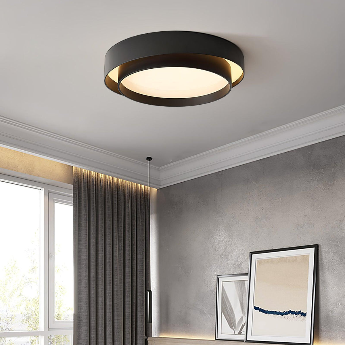 Fibanor Nordic Art Deco Circular Flush Mount Ceiling Light