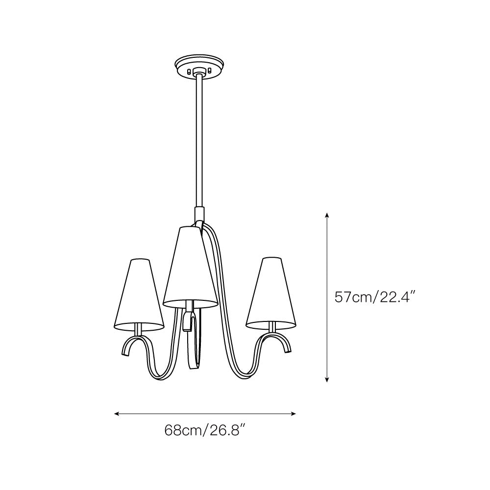 Linisora Vintage Industrial Fabric Chandelier