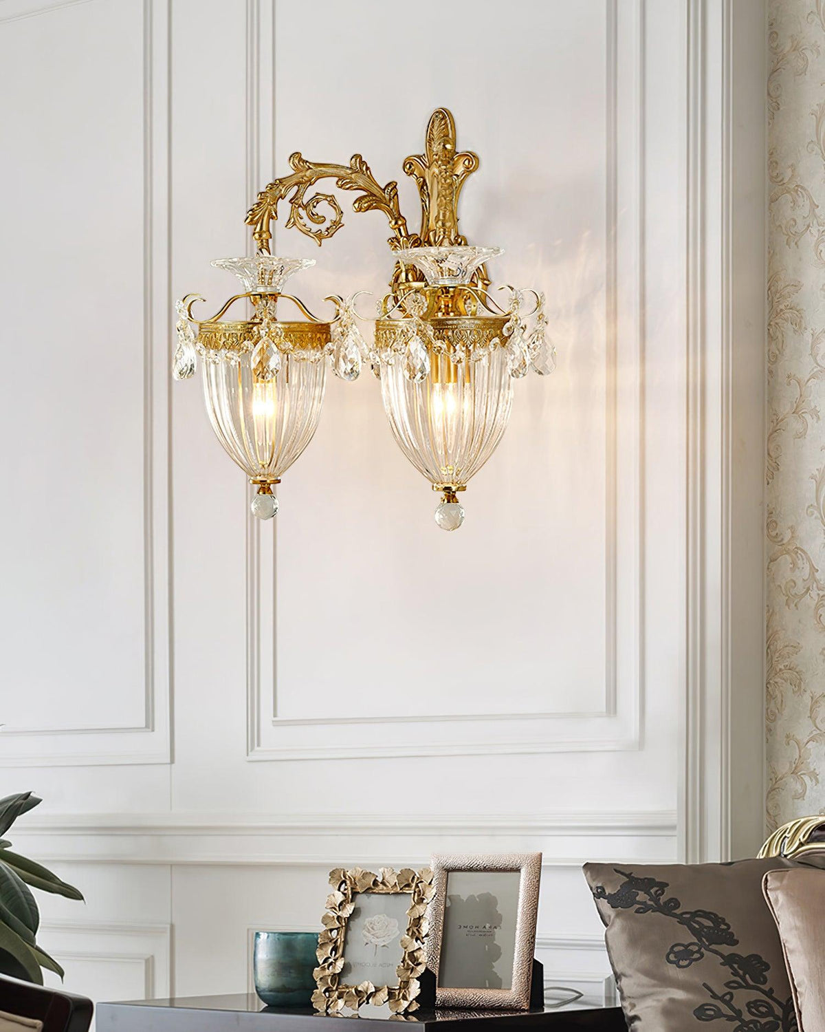 Vireon Wall Lamp Gold Double Sconce Modern