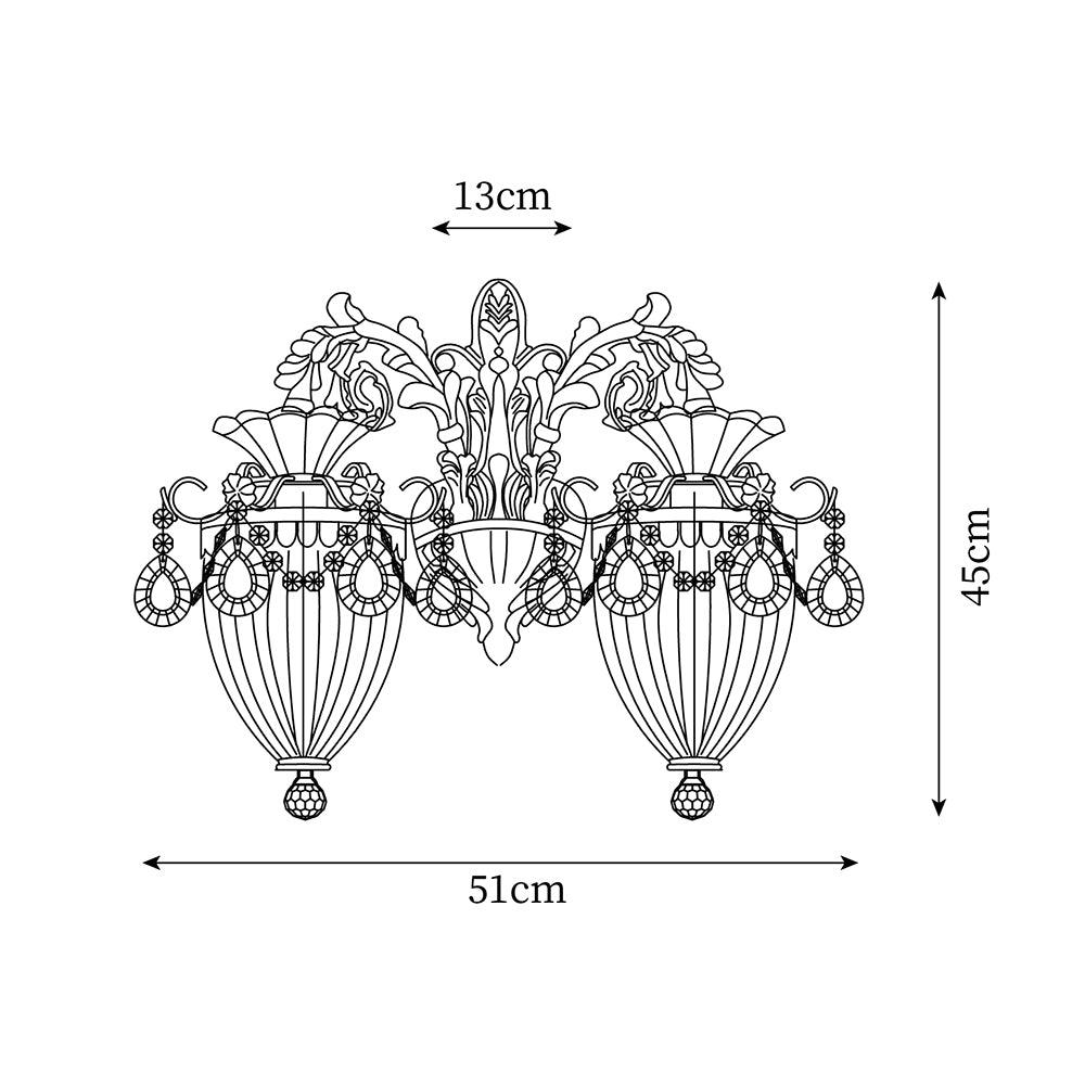 Vireon Wall Lamp Gold Double Sconce Modern