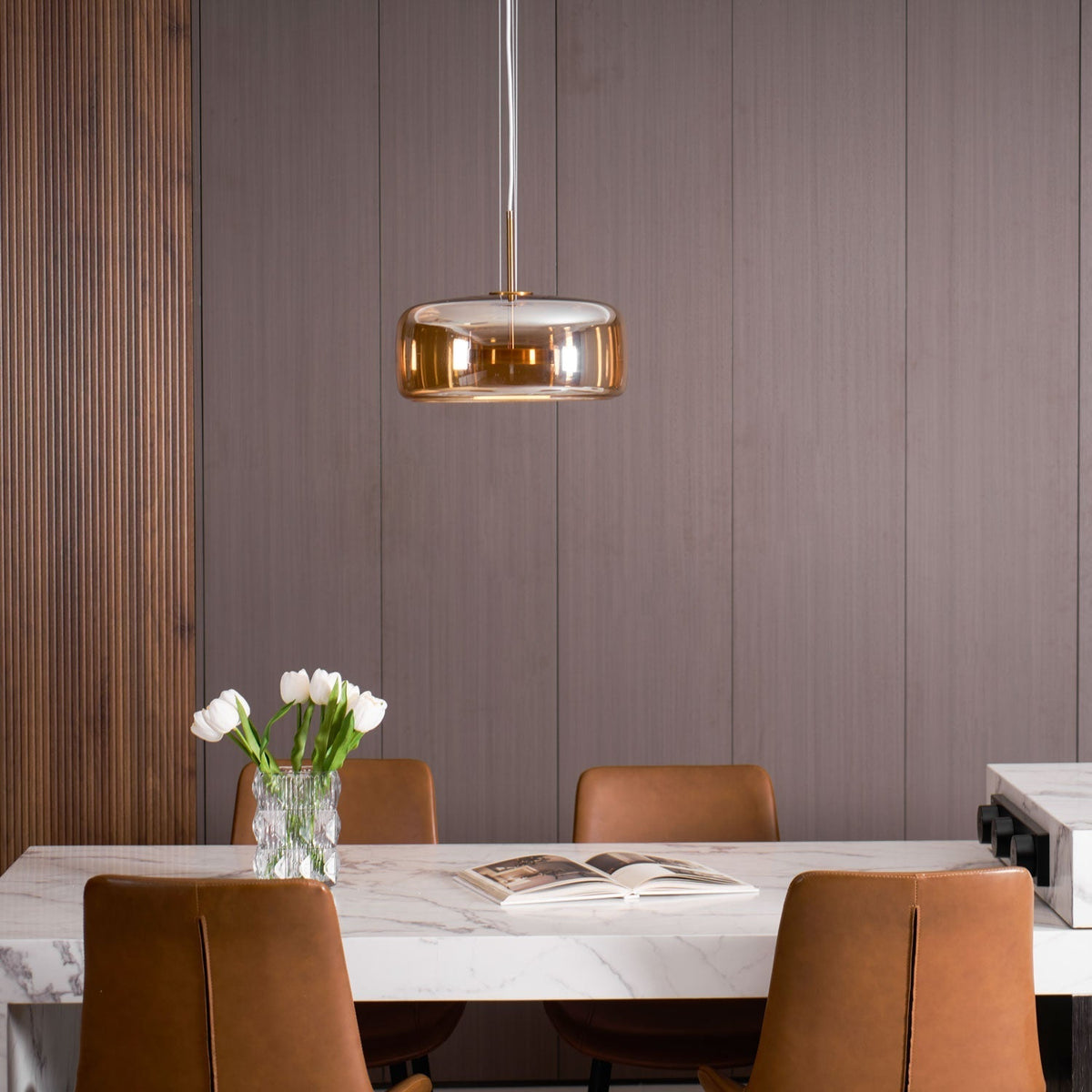 Obsidian Modern Glass Pendant Lamp