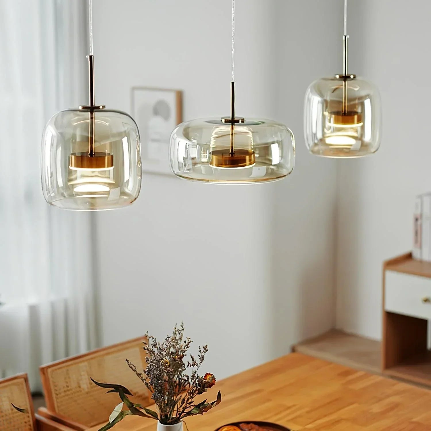 Lioren Pendant Light Morden Glass Clear/Smoky/Amber-Neutral Decor