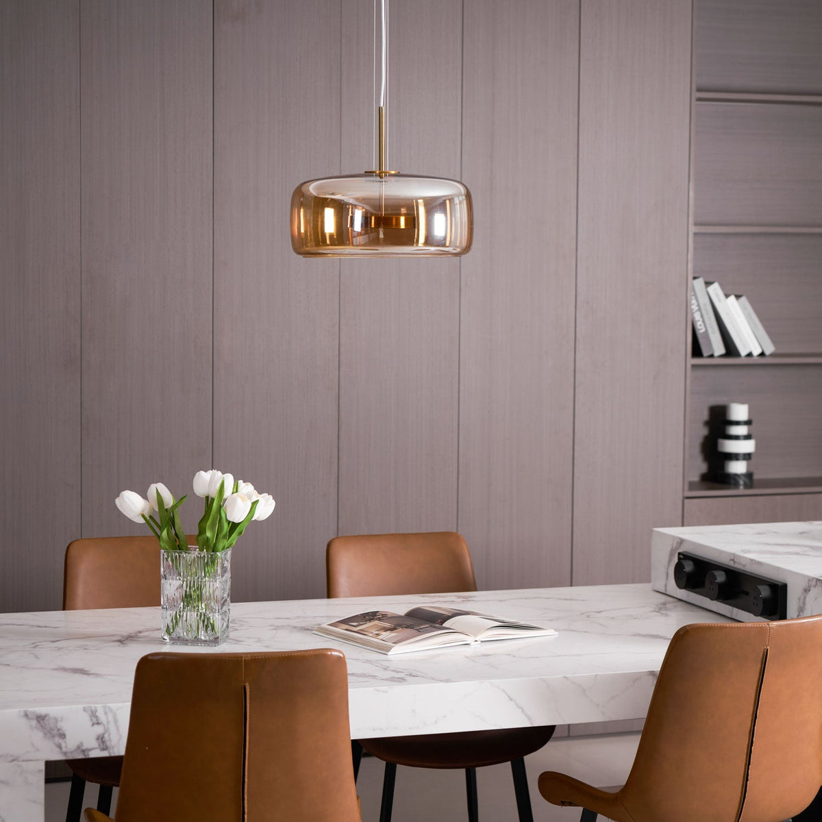 Obsidian Modern Glass Pendant Lamp