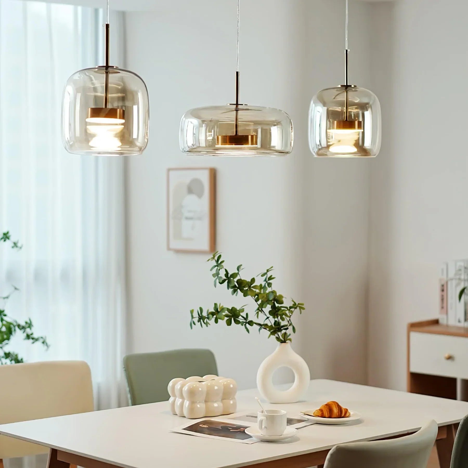 Lioren Pendant Light Morden Glass Clear/Smoky/Amber-Neutral Decor