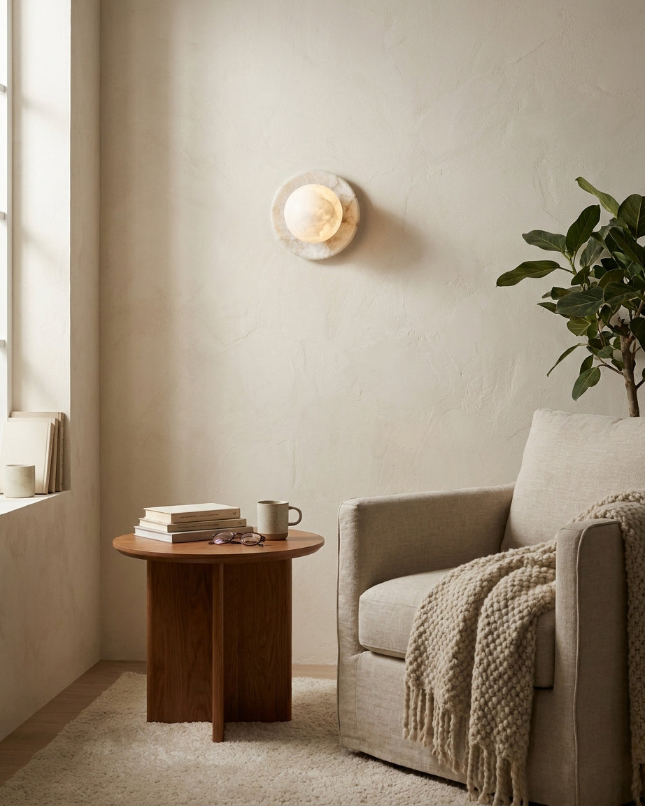 Niveeria Ball Alabaster Wall Sconce