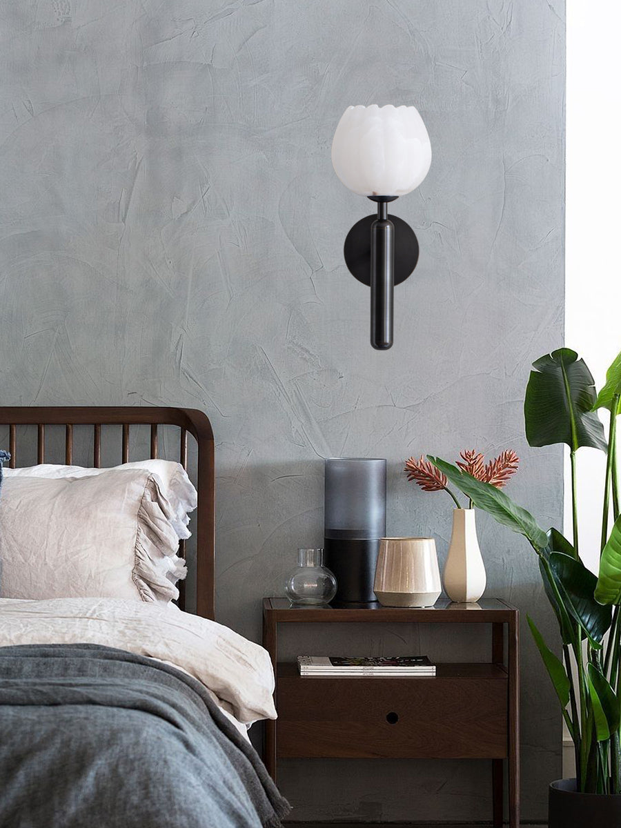 Albanette Brass Alabaster Wall Lamp