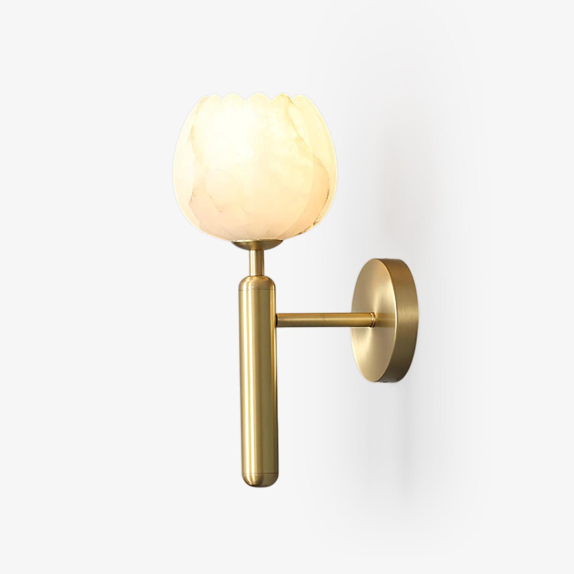 Nivarina Floral Alabaster Brass Wall Light