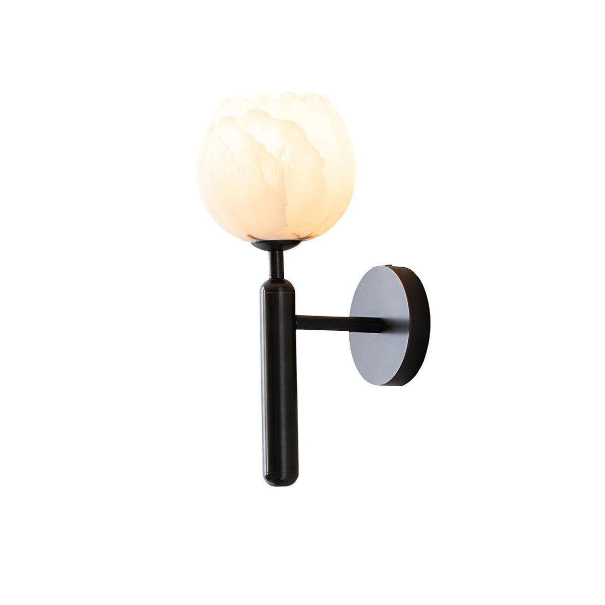 Nivarina Floral Alabaster Brass Wall Light