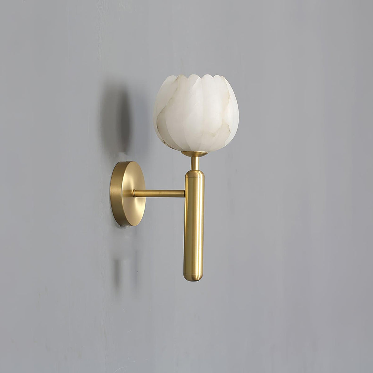 Nivarina Floral Alabaster Brass Wall Light