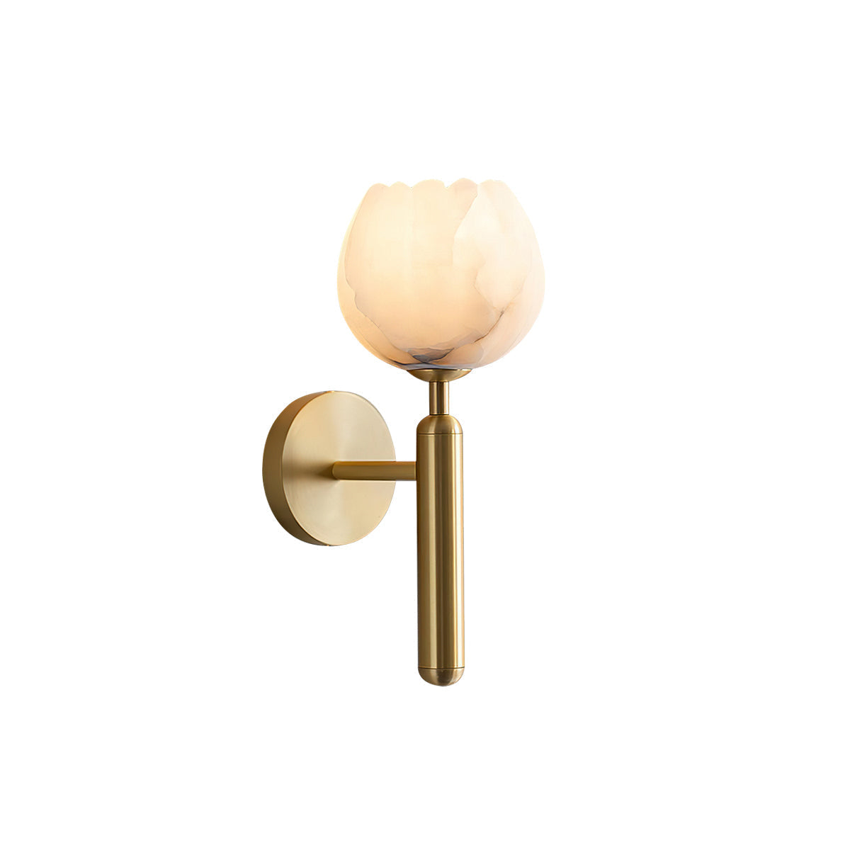Albanette Brass Alabaster Wall Lamp