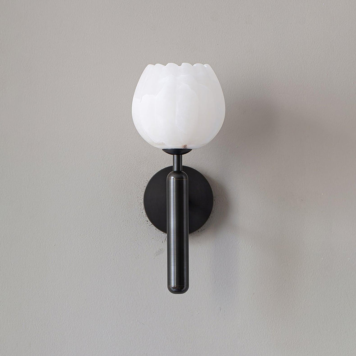Nivarina Floral Alabaster Brass Wall Light