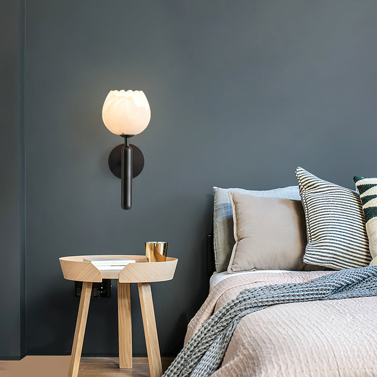 Albanette Brass Alabaster Wall Lamp