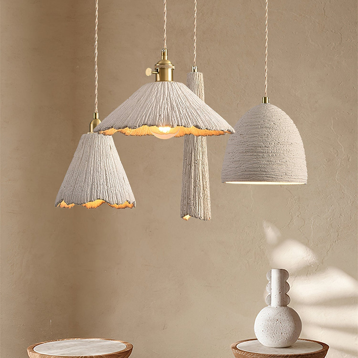 Gepasal Textured Pendant Lights Cement