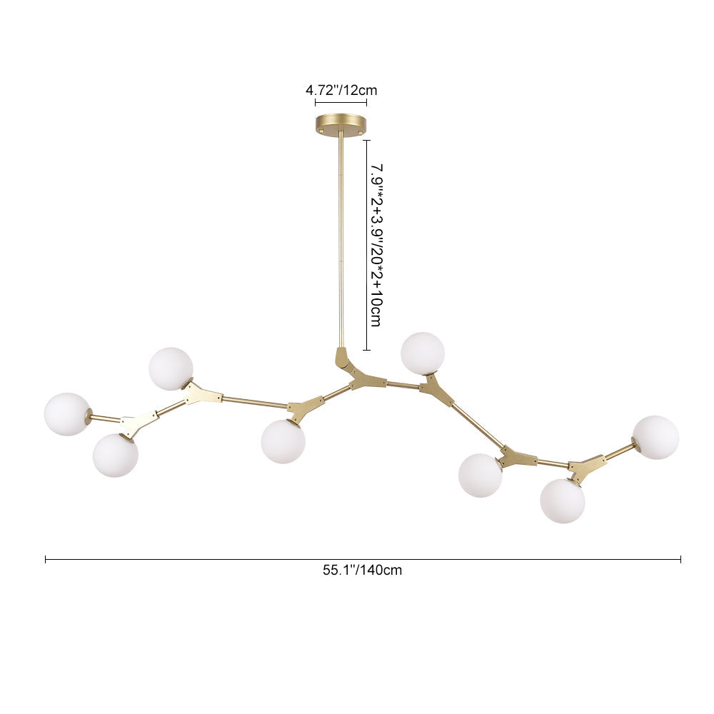 Nivero Linear Bubble Glass Chandelier