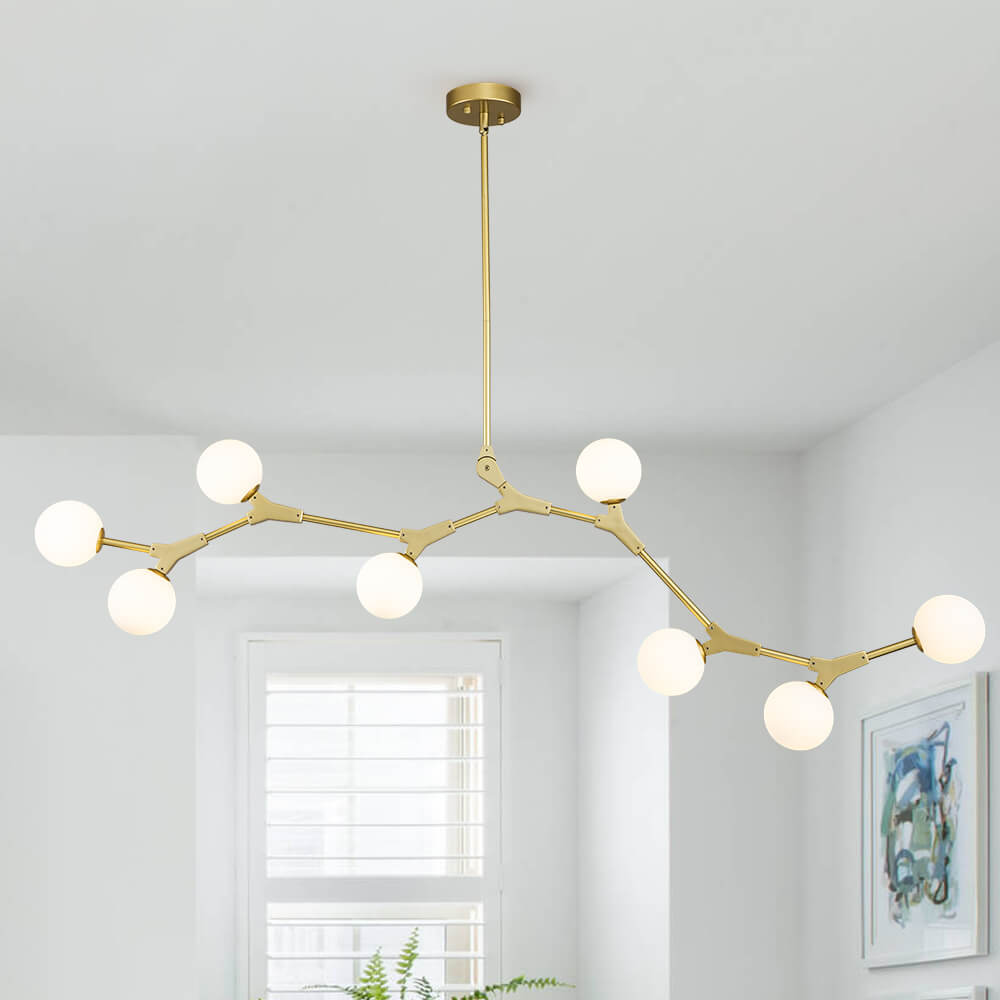 Nivero Linear Bubble Glass Chandelier