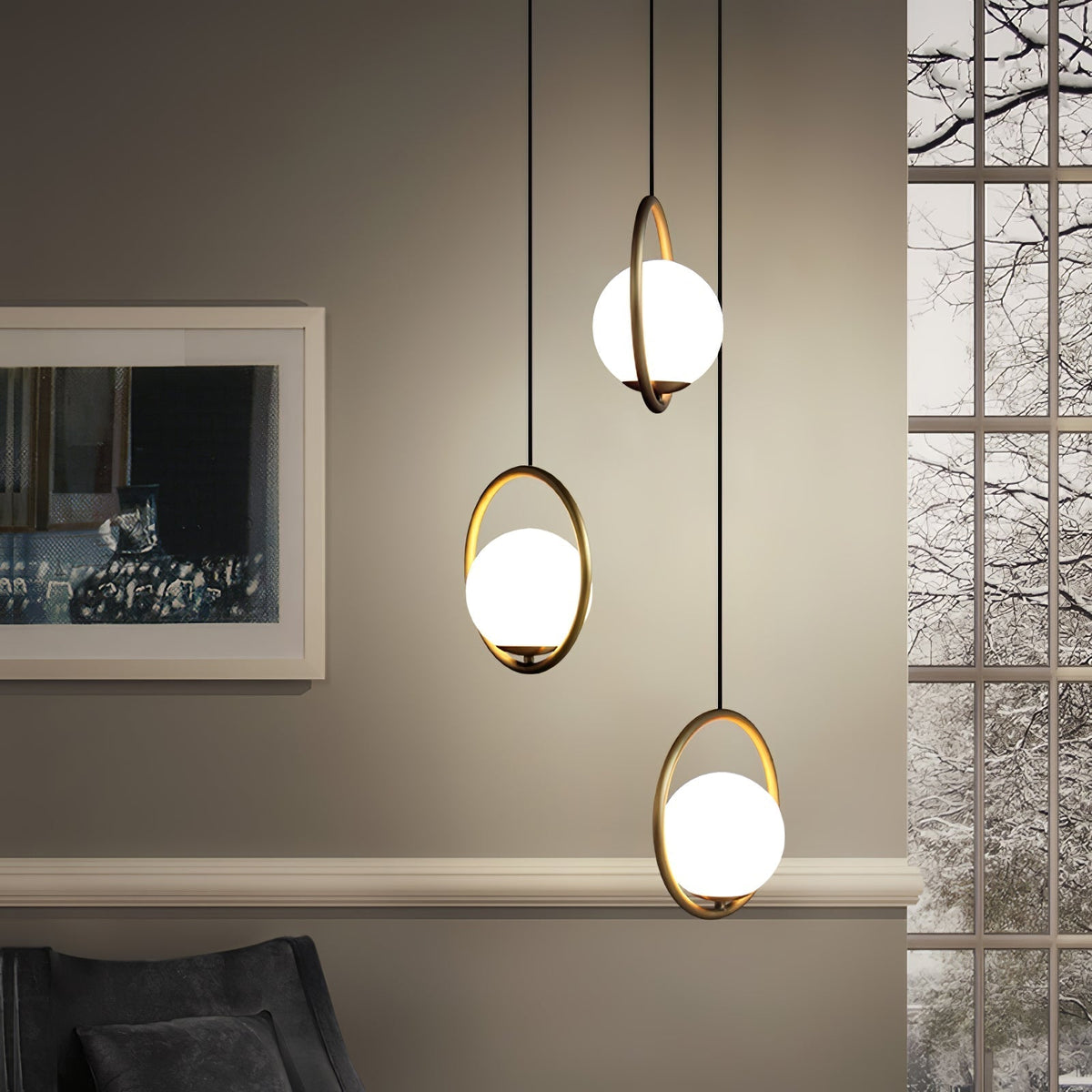 Sorveth Contemporary Brass Pendant Light