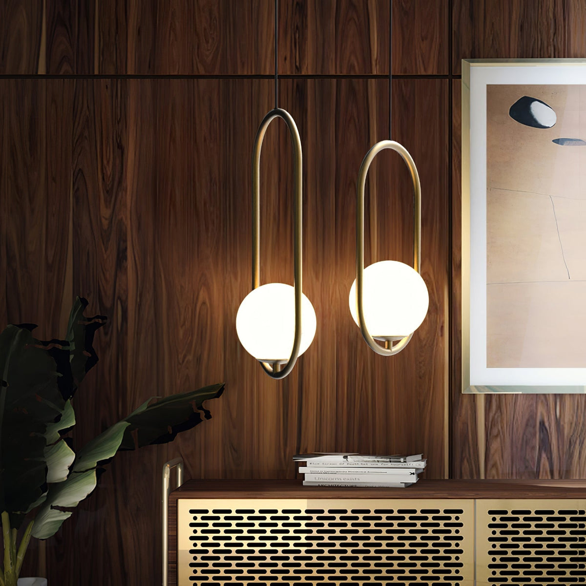 Caselora Modern Brass Pendant Light