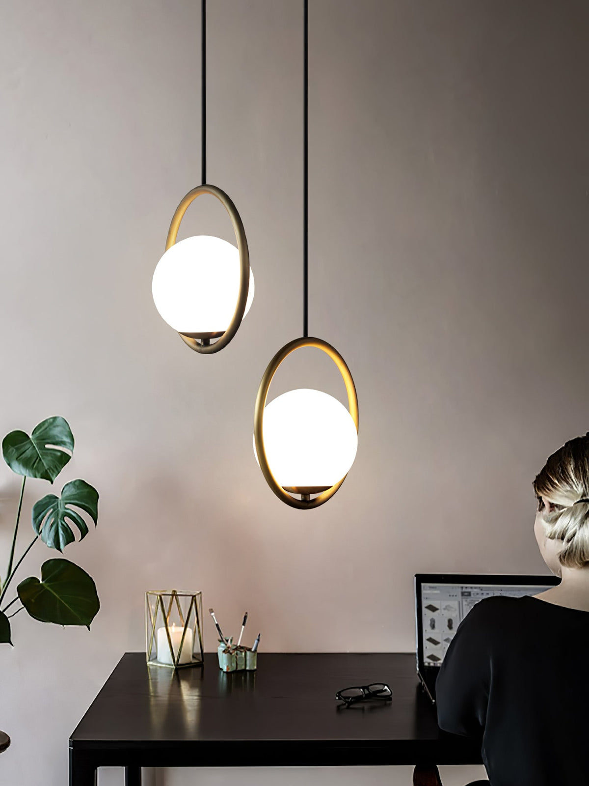 Sorveth Contemporary Brass Pendant Light