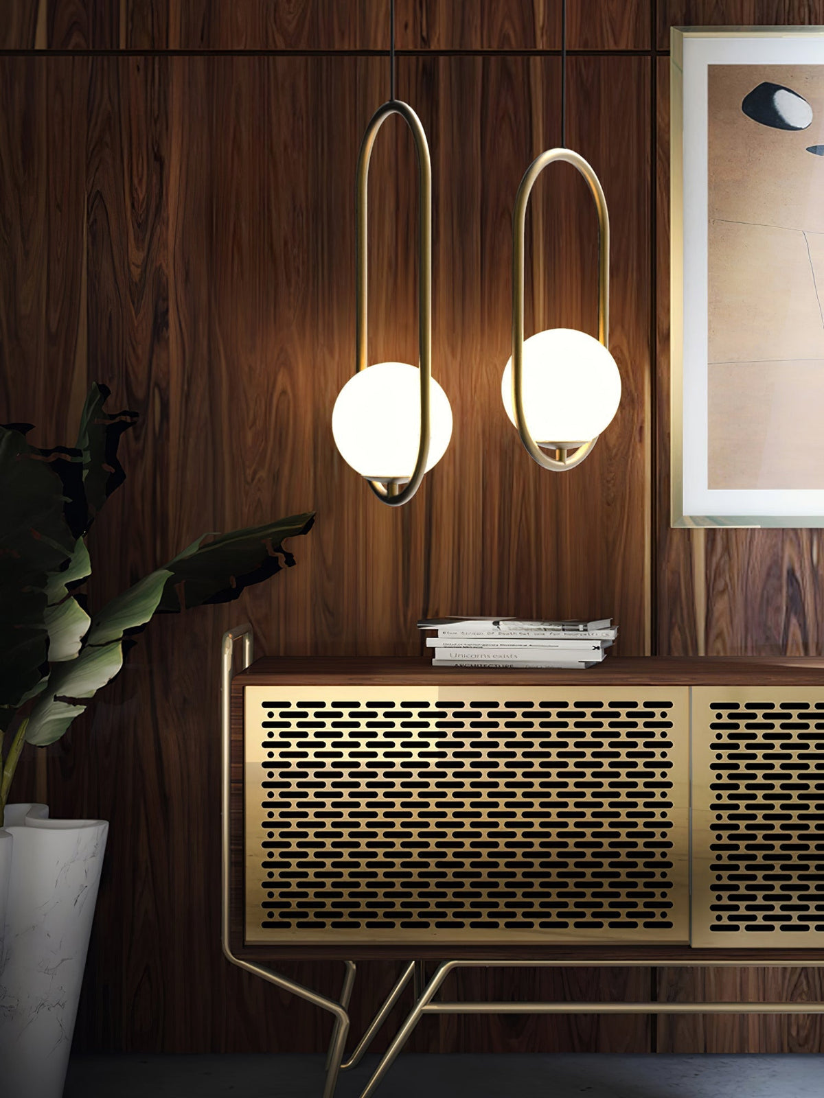 Sorveth Contemporary Brass Pendant Light
