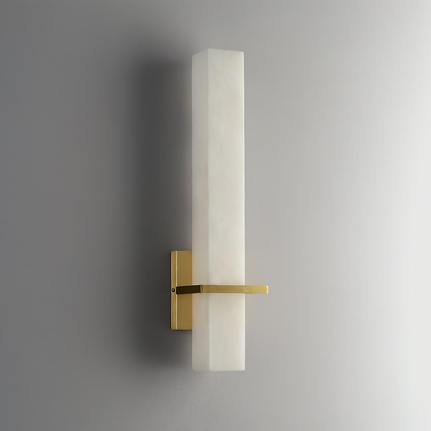 Ritta  Wall Lamp   White Alabaster Brass  Modern Cuboid