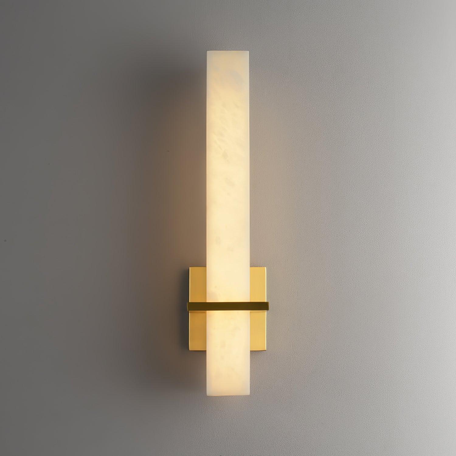 Ritta  Wall Lamp   White Alabaster Brass  Modern Cuboid