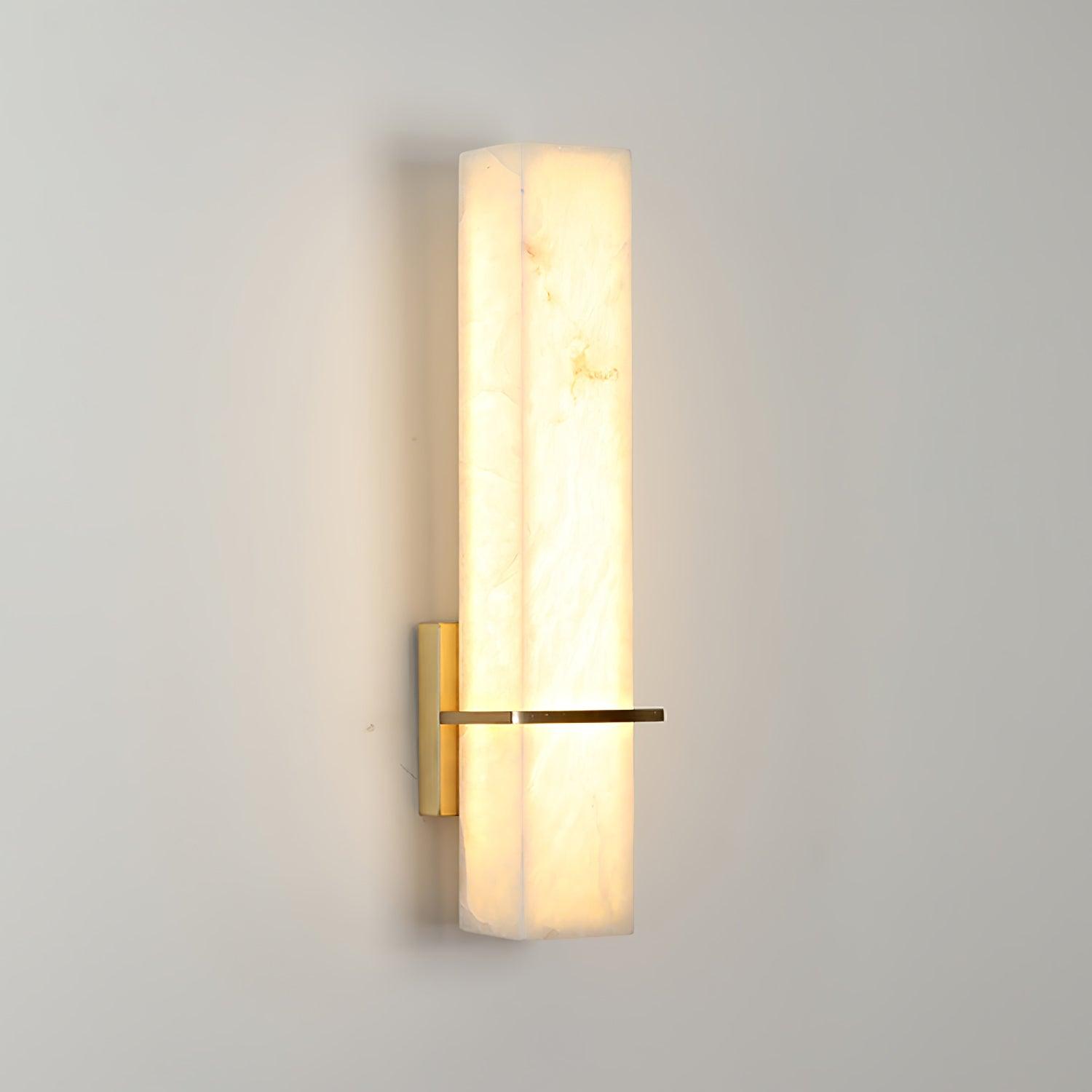 Ritta  Wall Lamp   White Alabaster Brass  Modern Cuboid
