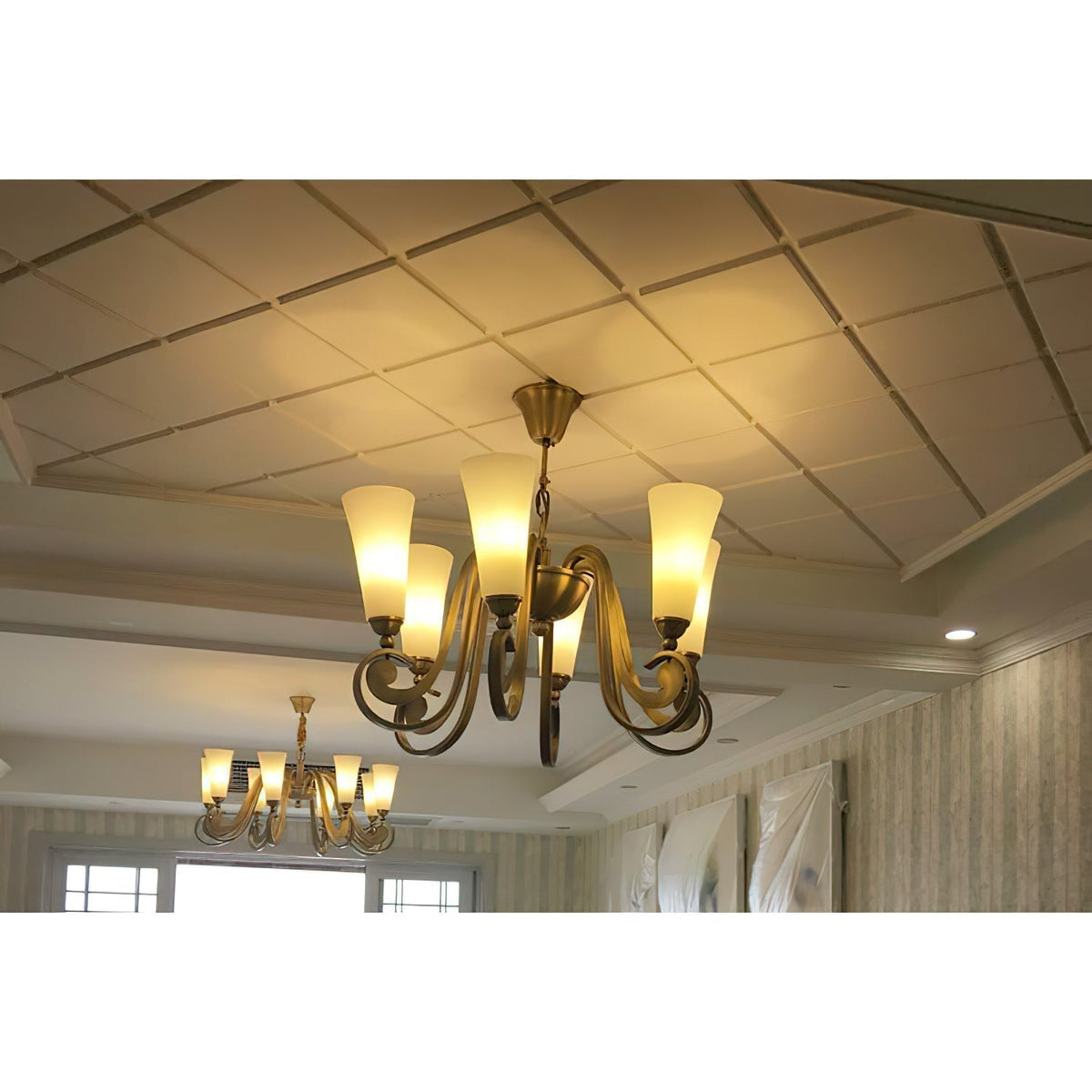 Eiruian Postmodern Luxury Brass Glass Chandelier