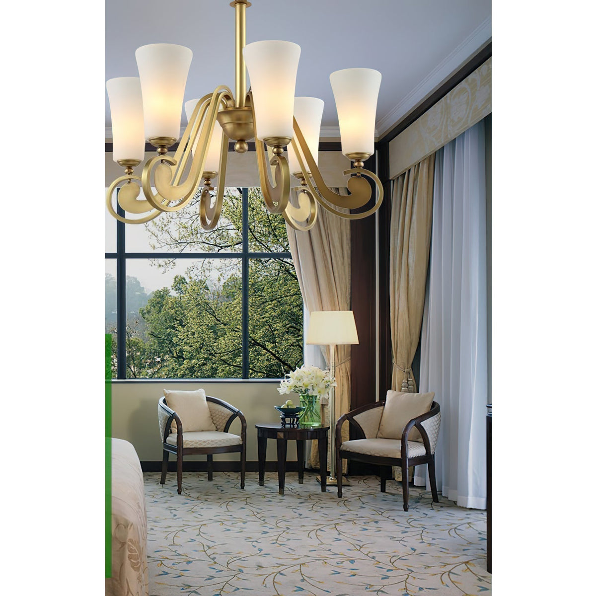 Eiruian Postmodern Luxury Brass Glass Chandelier