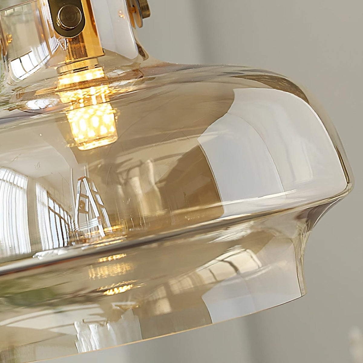 Liorarise Amber Glass Pendant Light with Brass Fittings