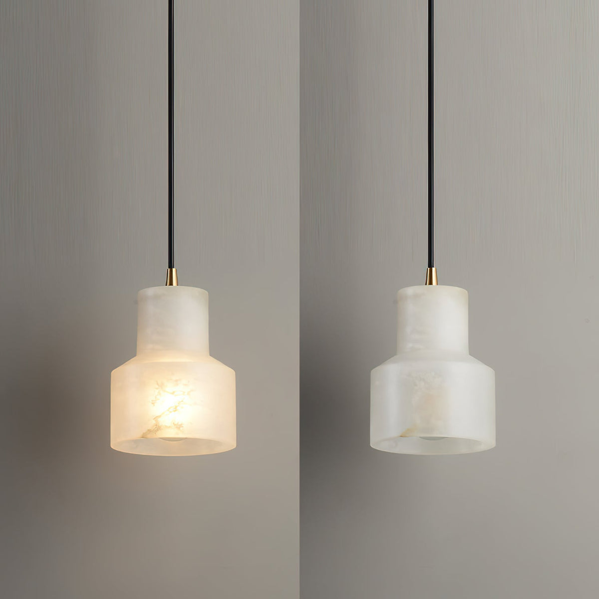 Kuvimar Alabaster Pendant Light Brass Luxurious