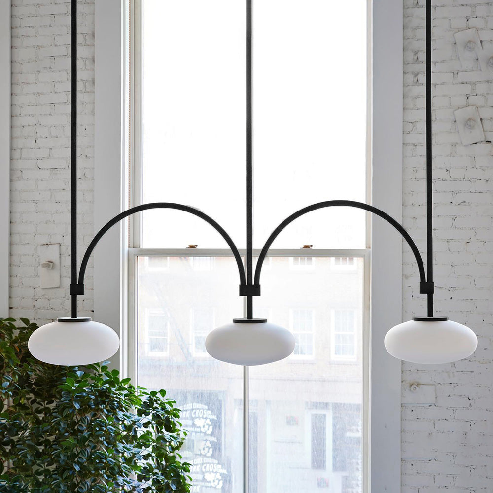 Celivine Linear Brass Glass Pendant Lamp