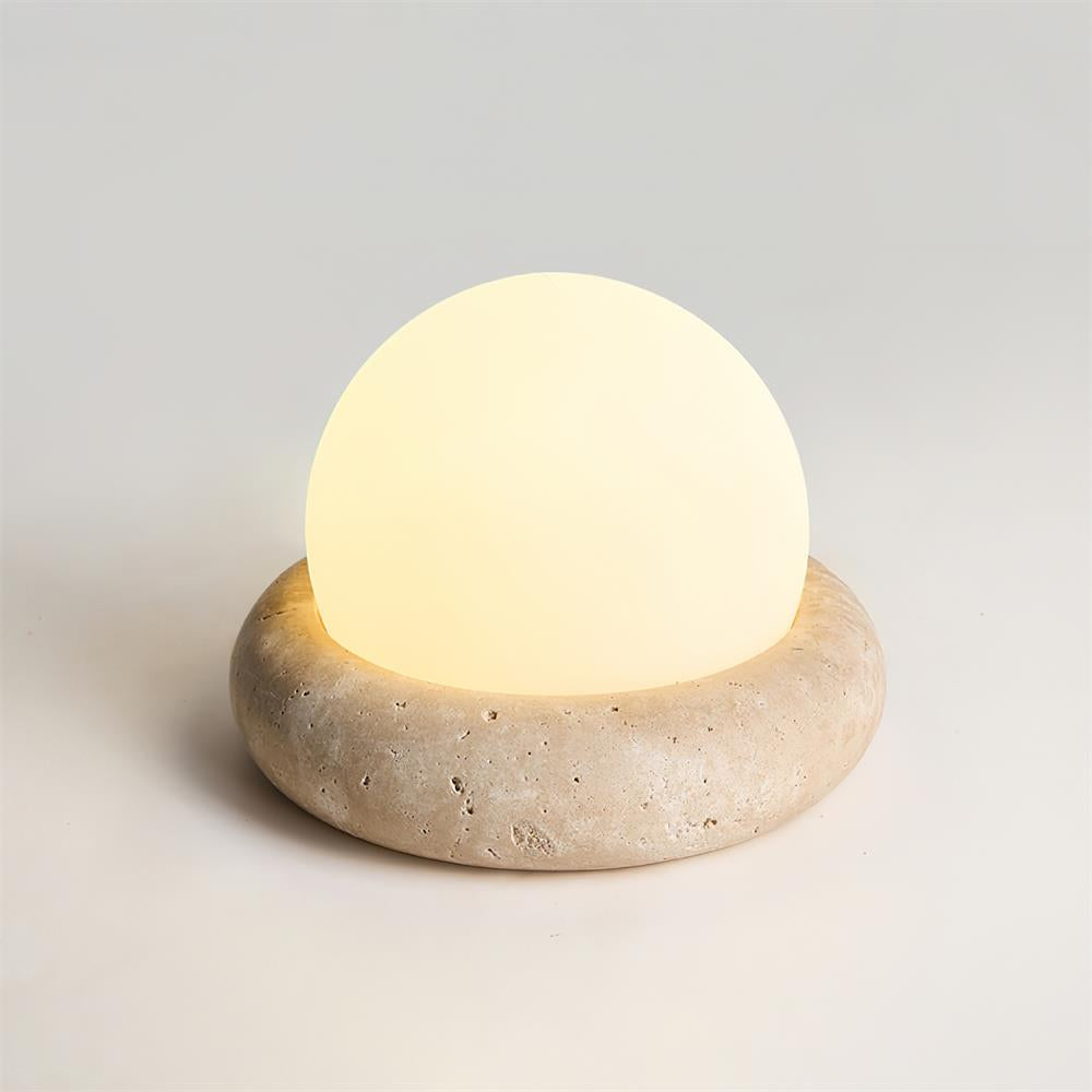 Caliror Travertine Globe Table Lamp