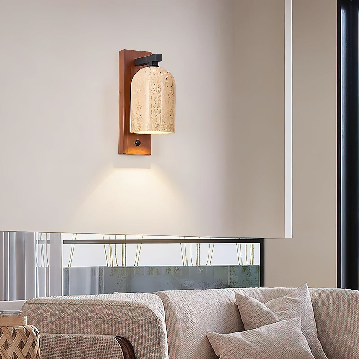 Cevenia Art Classic Natural Travertine Wall Lamp
