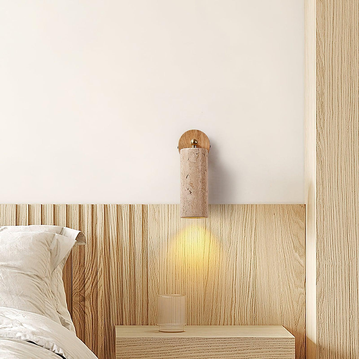Delo Adjustable Travertine Wall Sconce