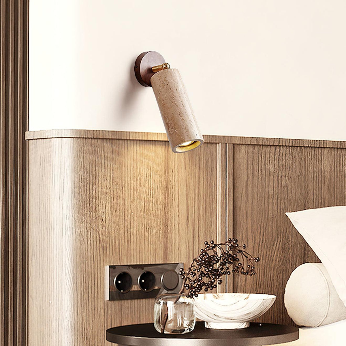 Delo Adjustable Travertine Wall Sconce