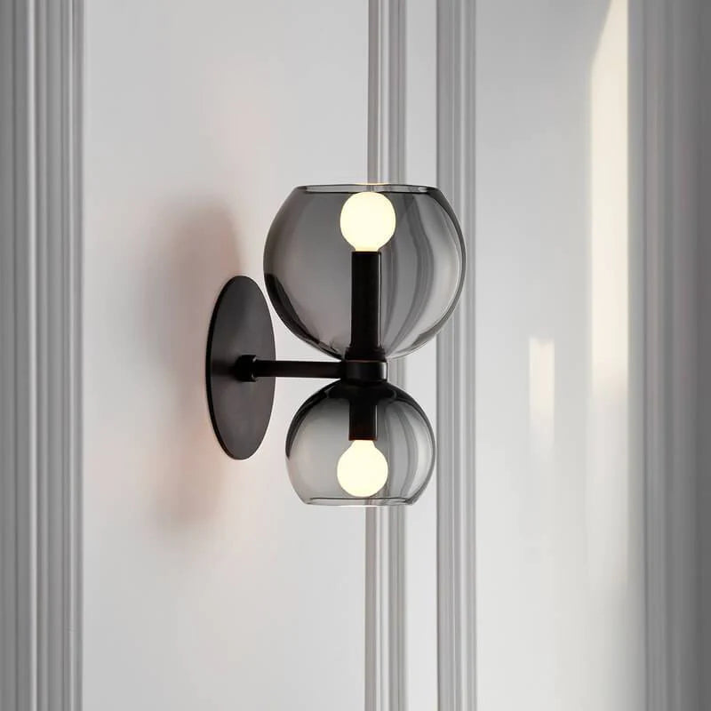 Salubora Modern Hourglass LED Wall Lamp Metal/Glass White Living Room