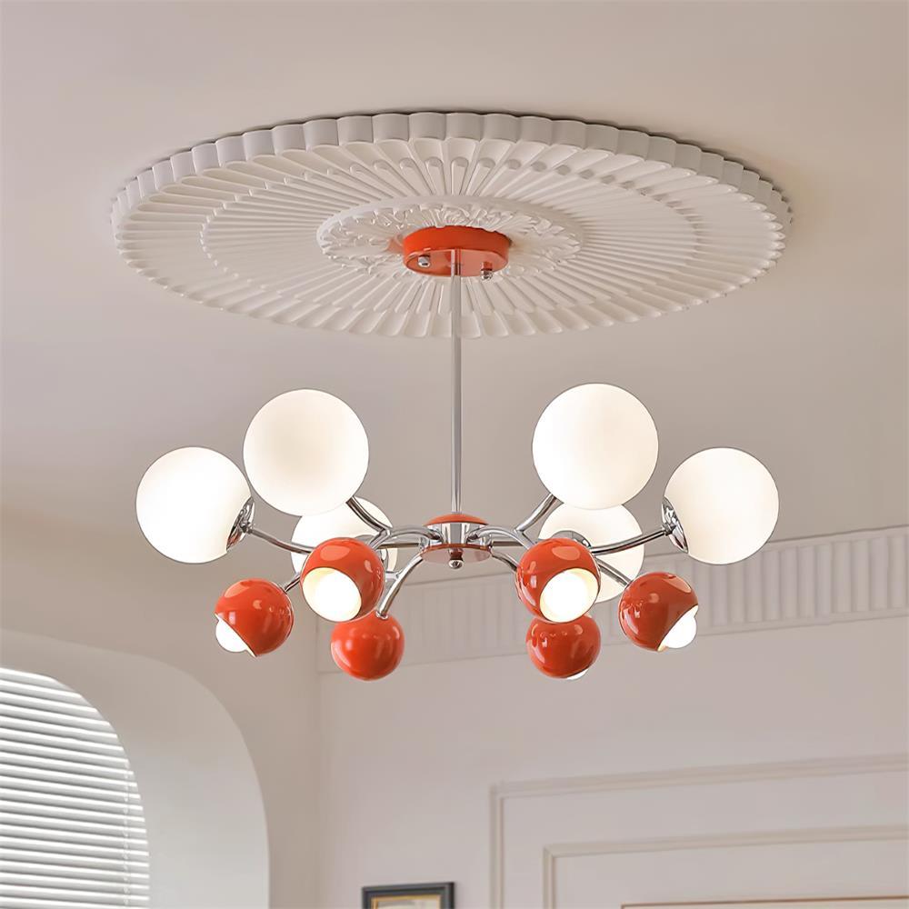 Eloria Chandelier Glass Dome Petal Minimalist Ambient