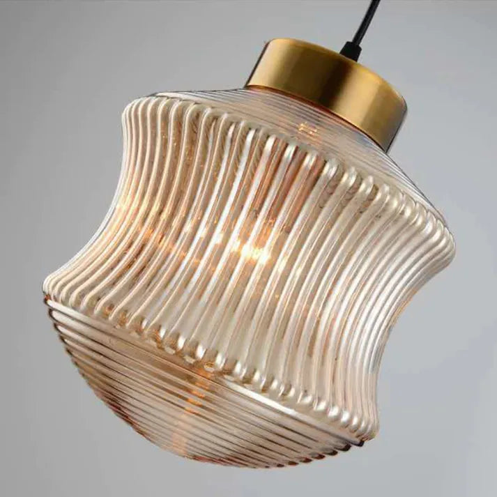Wubitisu Modern LED Pendant Light Smoke Gray Glass Bedroom