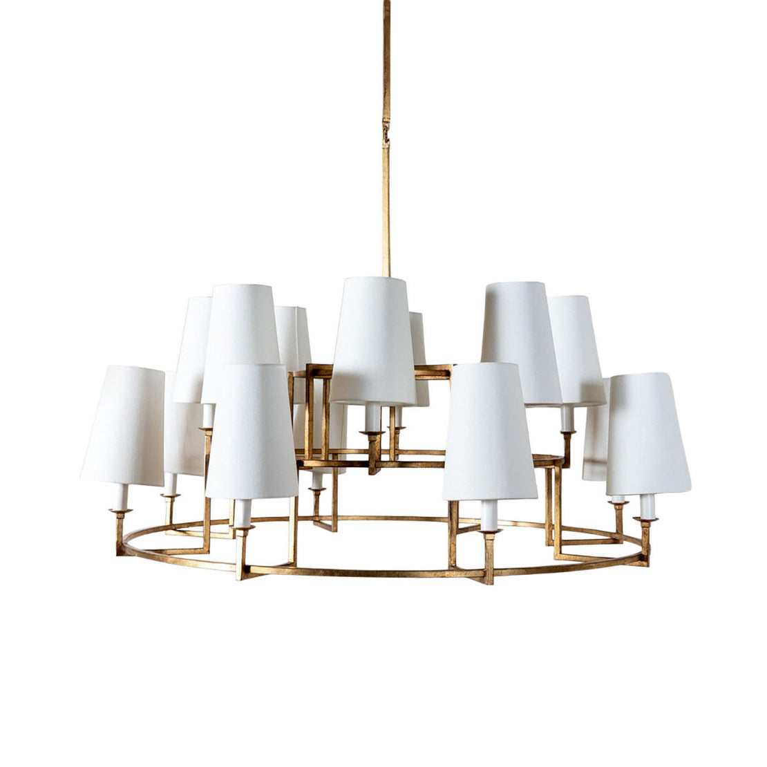 Modica Elegance Brass Fabric Chandelier