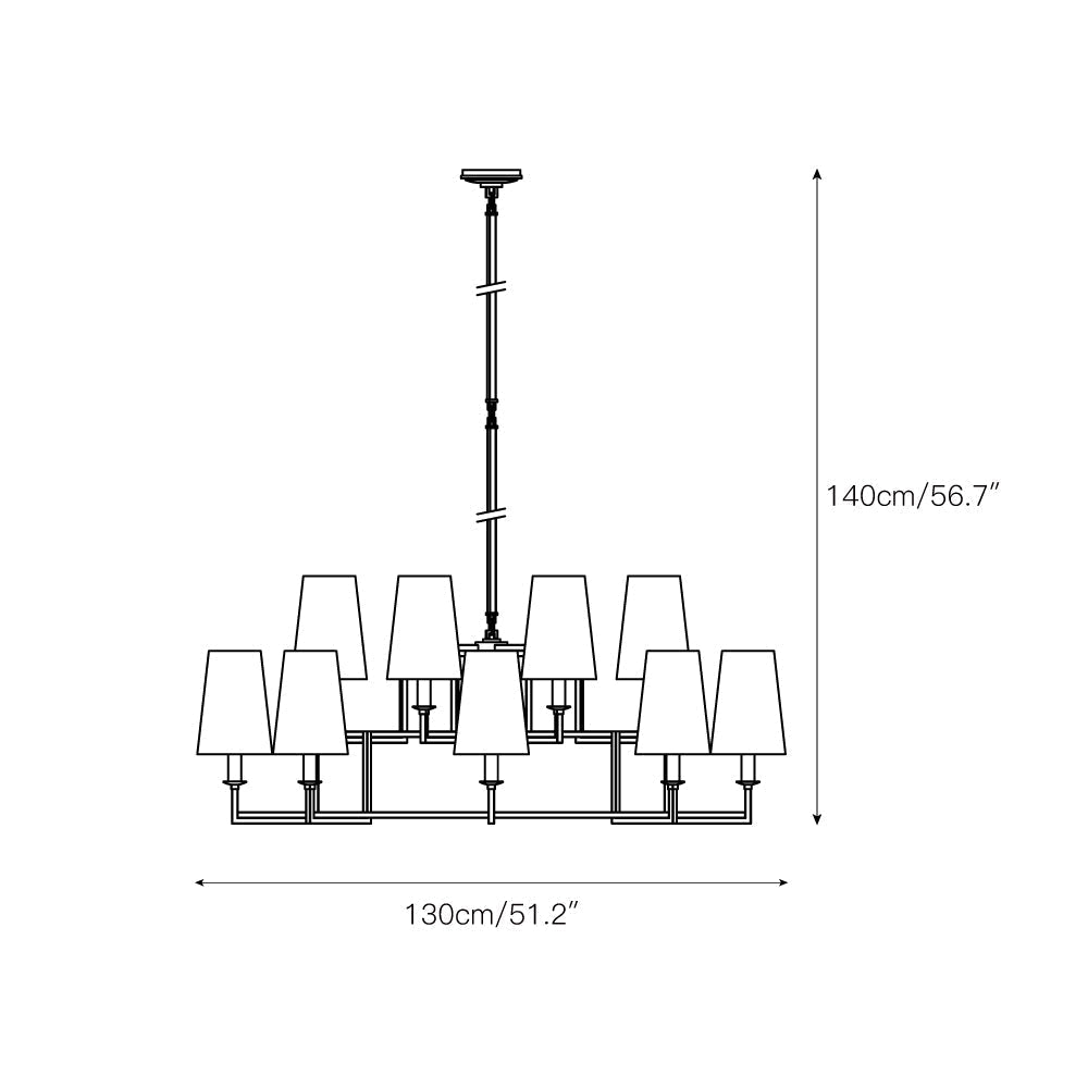 Modica Elegance Brass Fabric Chandelier