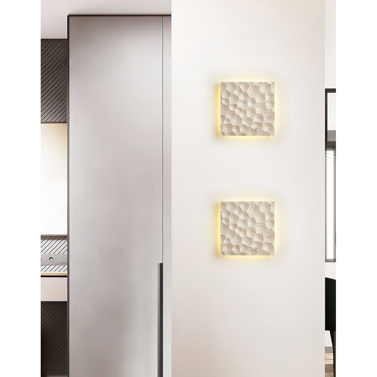 Vedoreth Panel Travertine Sconce Wall Lamp
