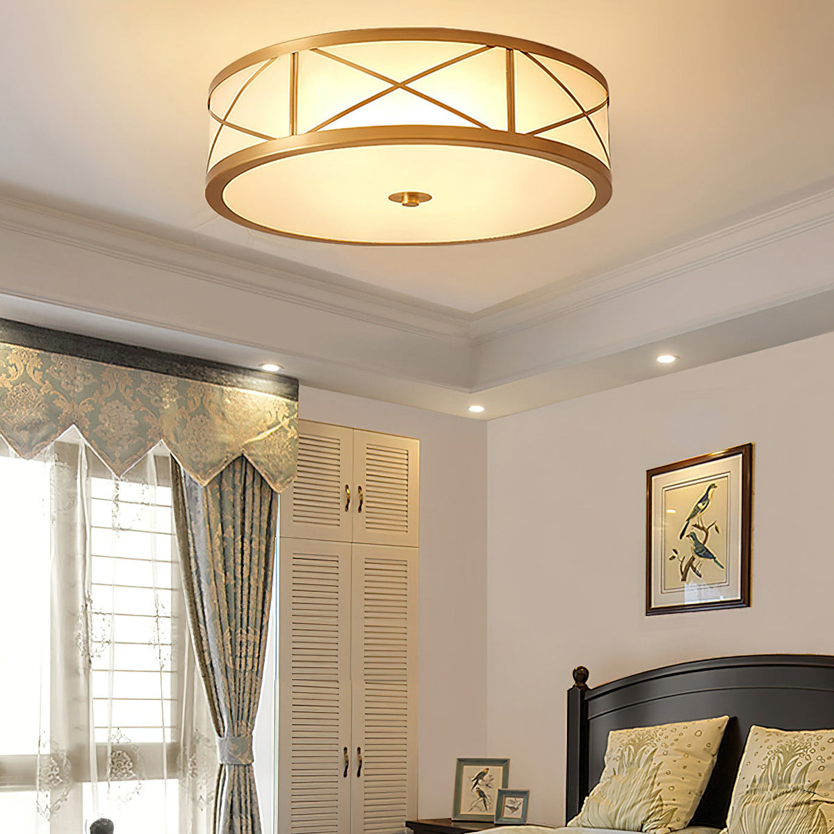 Vovene Brass Glass Ceiling Light