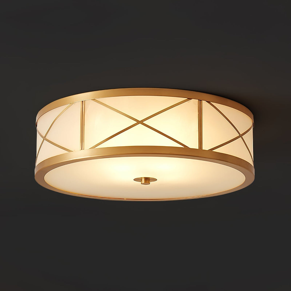 Vovene Brass Glass Ceiling Light
