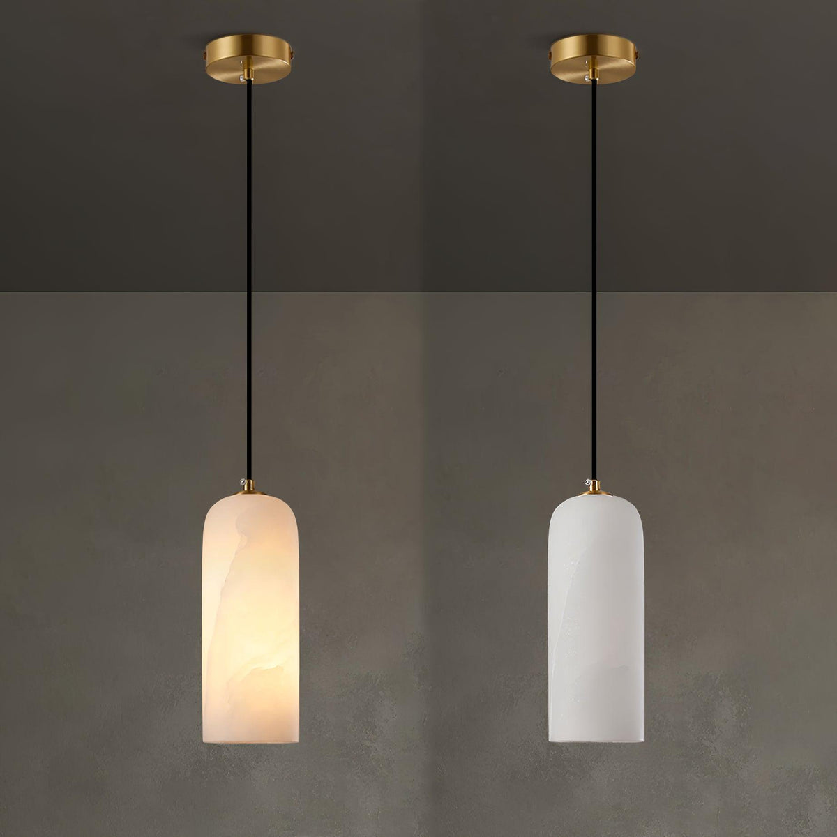 Nivenira Cylindrical Alabaster Pendant Light