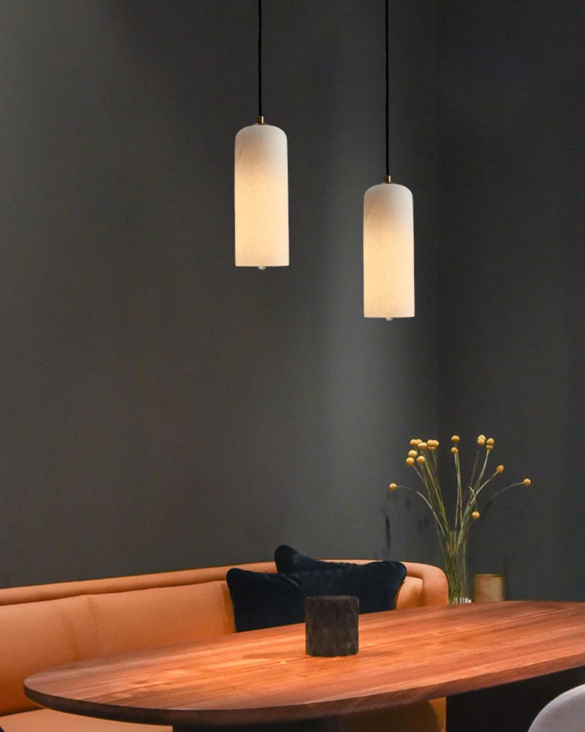 Nivenira Cylindrical Alabaster Pendant Light