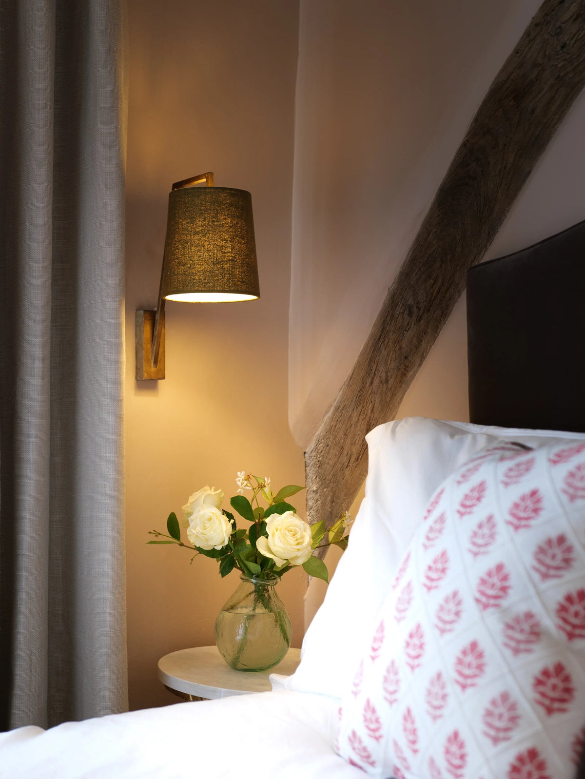 Myvarira Brass Fabric Wall Lamp