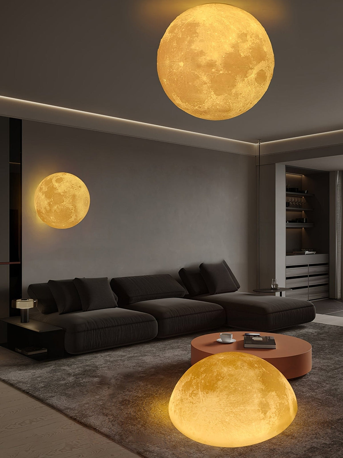 Brivel Nordic Art Moon 3D Plastic Wall Lamp